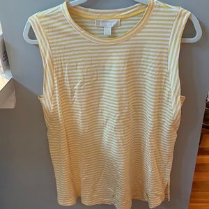 NWT Yellow & White Striped Michael Kors Tank Top